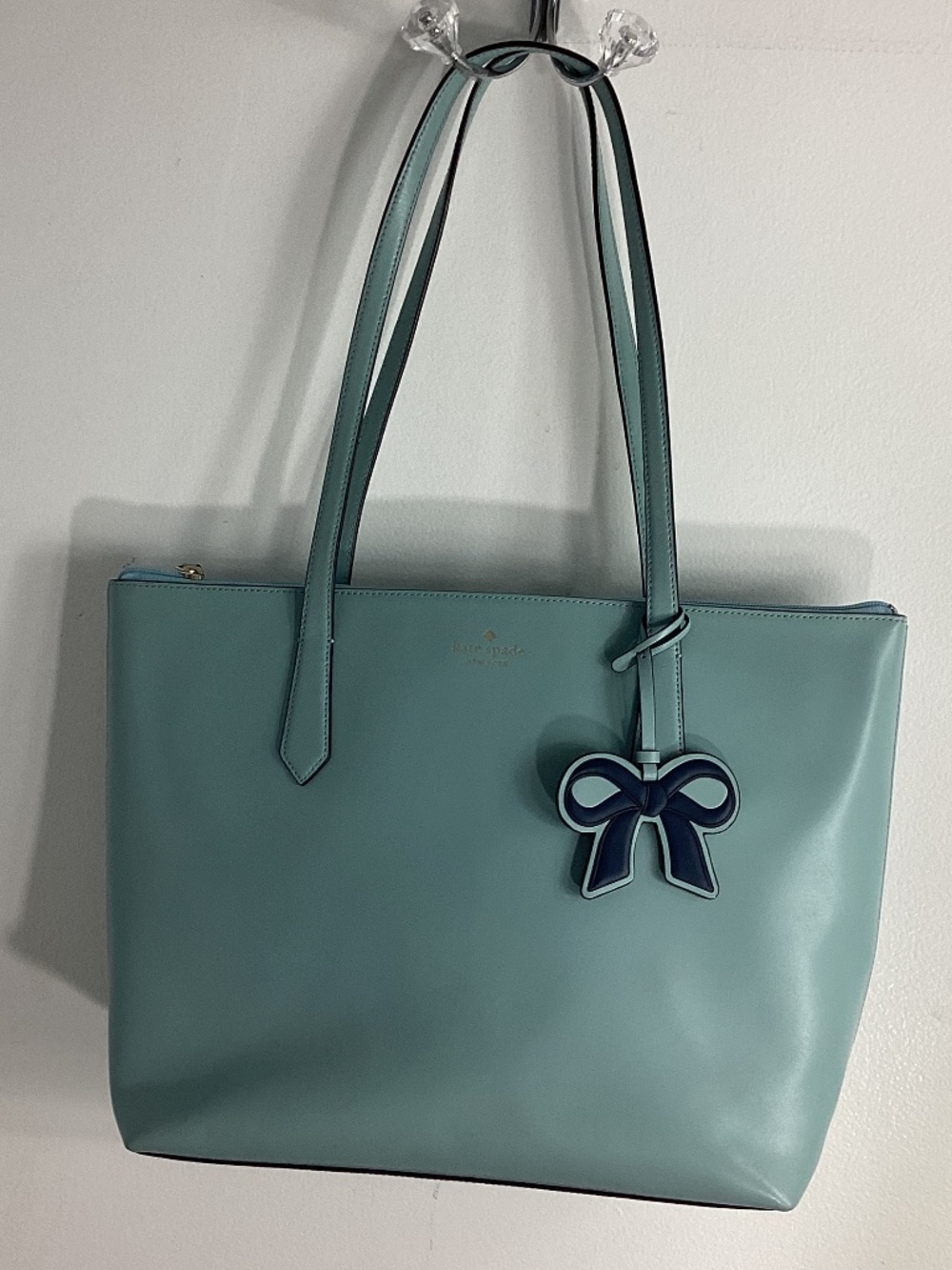 NEW KATE SPADE CASSY FROSTED SPEARMINT LARGE  SMOOTH LEATHER TOTE SHOULDER BAG